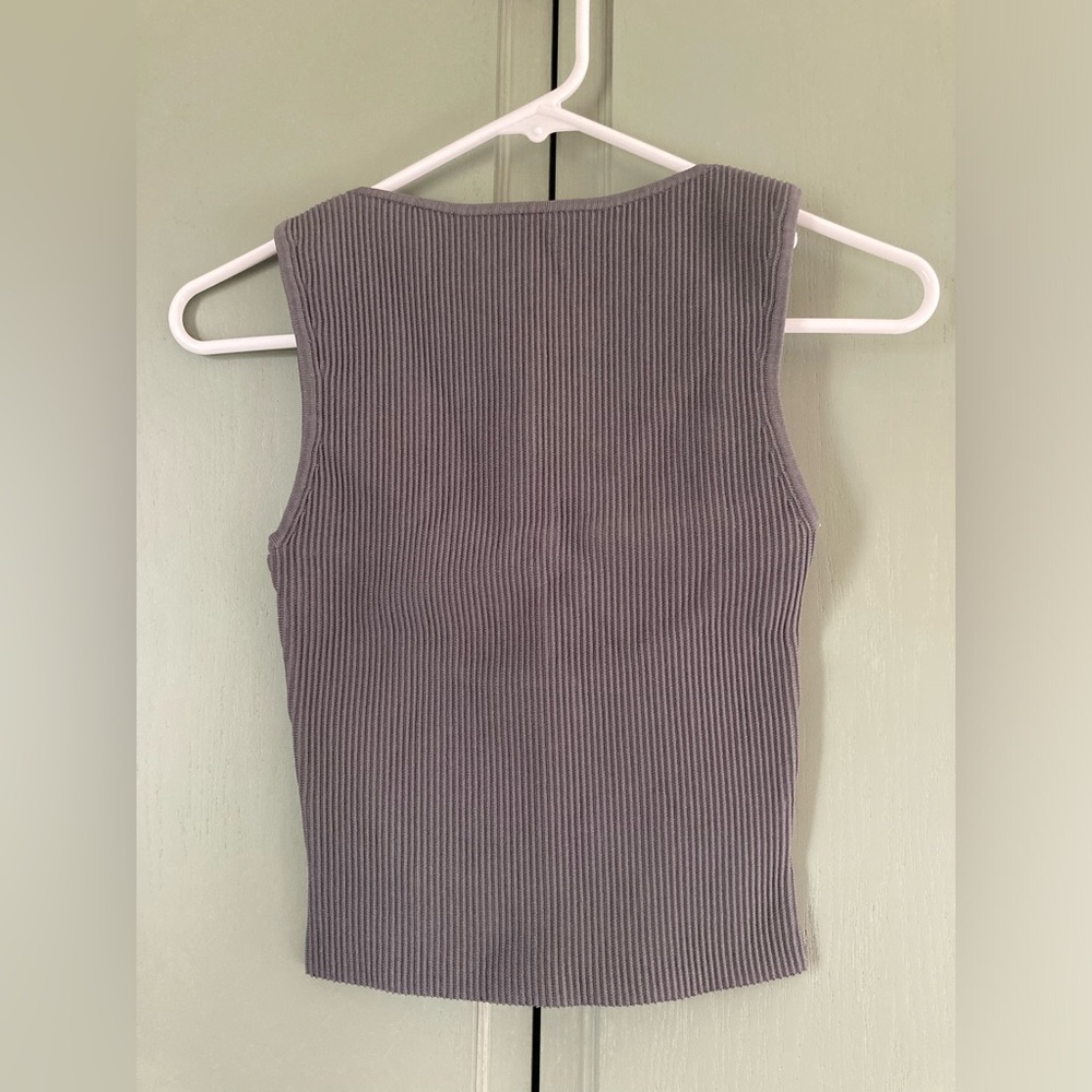 Aritzia Sculpt Knit Tank in Grey